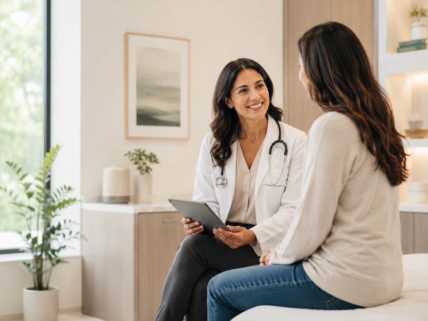 Physician in consultation with patient at L.I.V.E. Wellness Medspa in Rocklin, CA